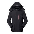thumbnail image 1 of Herrnalise Men's Three Charging Intelligent Heating Cotton Padded Jacket Hooded Pocket Zipper Solid Fashion Leisure Travel Heating Charge Jacket Black, 1 of 7