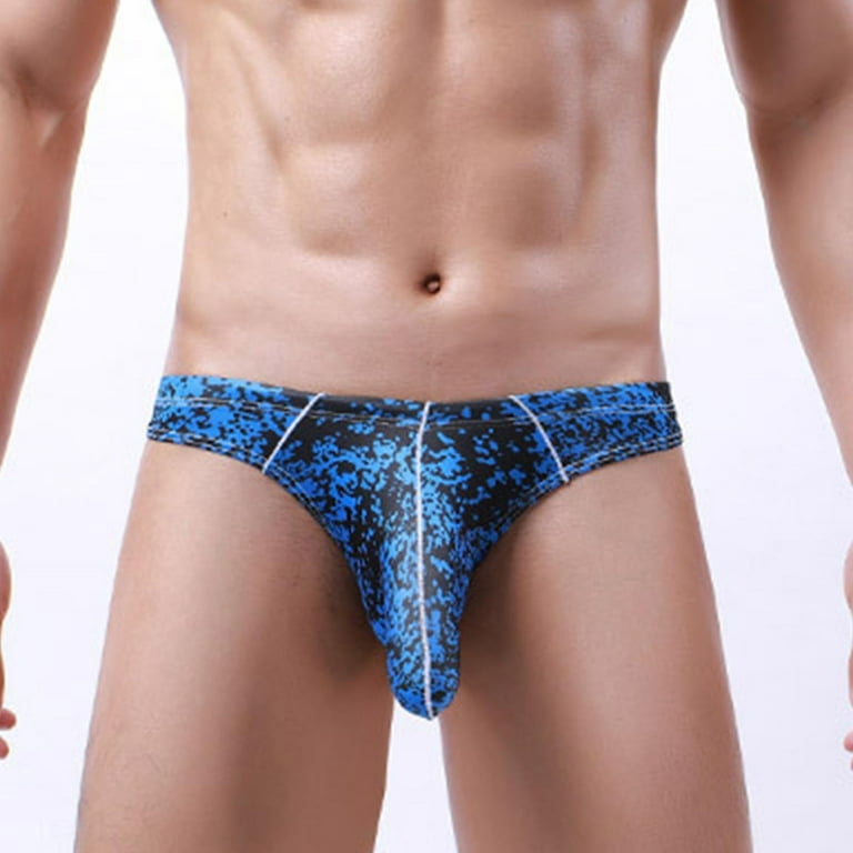 Herrnalise Men’s boxer briefs Underwear Men's Briefs For The Night Sex  Briefs Metal Buckle Laser-like Leather Swim Shorts For Men Briefs