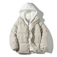 thumbnail image 1 of Herrnalise Men's contesns fake two-pieceHooded cotton jacket thickened warmth Beige, 1 of 2