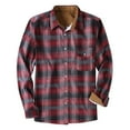 thumbnail image 1 of Herrnalise Men's plaid shirt casual long-sleeved button lapel jacket fashion Slim winter warm shirtRed, 1 of 1