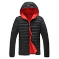 thumbnail image 1 of Holloyiver Men'sHoodedHair Collar Winter Casual Thickened Cotton Coat Black, 1 of 1