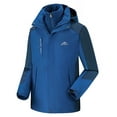 thumbnail image 1 of Herrnalise Men'sRemovable cap waterproof windproof thickened three-in-one punching jacket outdoor sports warm jacket Dark Blue, 1 of 1
