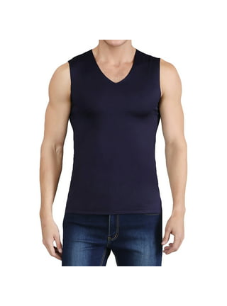 Vaslanda 2 Packs Men Slimming Body Shaper Vest Compression Shirt