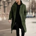 thumbnail image 1 of Herrnalise Mens Faux Fur Coat Single-breasted Warm Cotton-padded Jacket Long Coat Solid Color Men Long Sleeve Hoodless Casual Outwear & Jackets Long Trench Coat Motorcycle Jakcet, 1 of 6