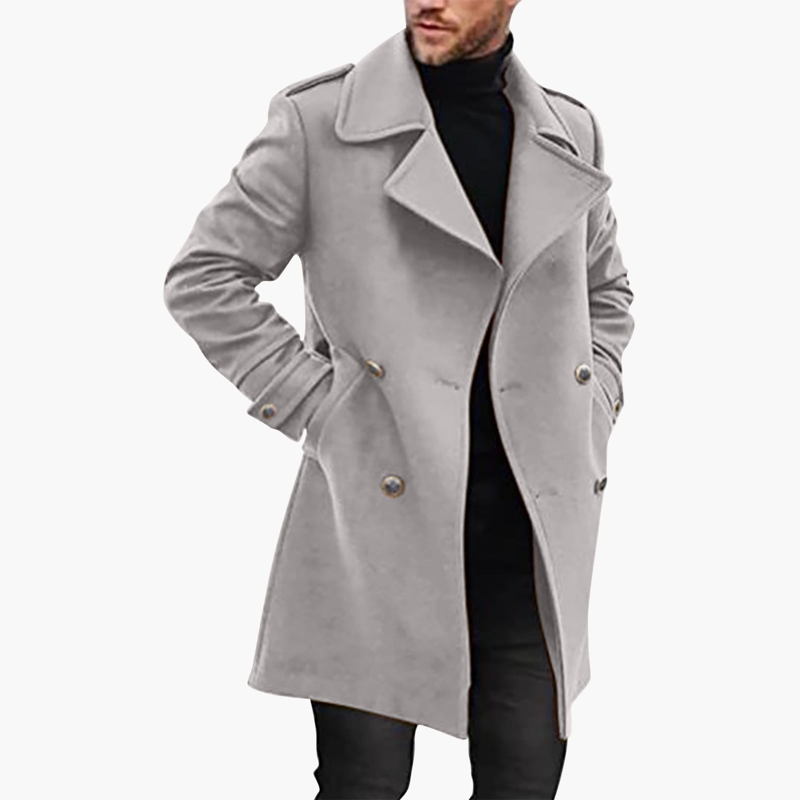 ジャケット・アウター DOUBLE WOOL LONG COAT - GREY Zig Zag Gray Double Face Wool Long Coat – Vivian Seven