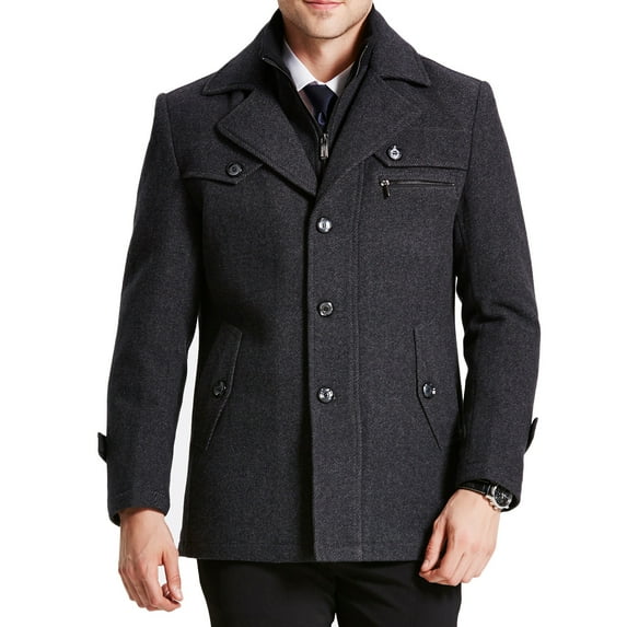 Herrnalise Mens Fuzzy Sherpa Jacket Hoodie And Winter Business Woolen Coat Fashion Double Breasted Lapel Mid Length Coat Coat Fall Outwear with Pocket