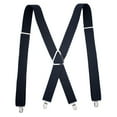 thumbnail image 1 of Herrnalise Mens Suspenders X-Back 3.5cm Wide Solid Straight Clip Suspenders Black, 1 of 5