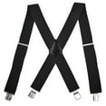 thumbnail image 1 of Herrnalise Mens Suspenders X-Back 5.0cm Wide Solid Straight Clip Suspenders Black, 1 of 7