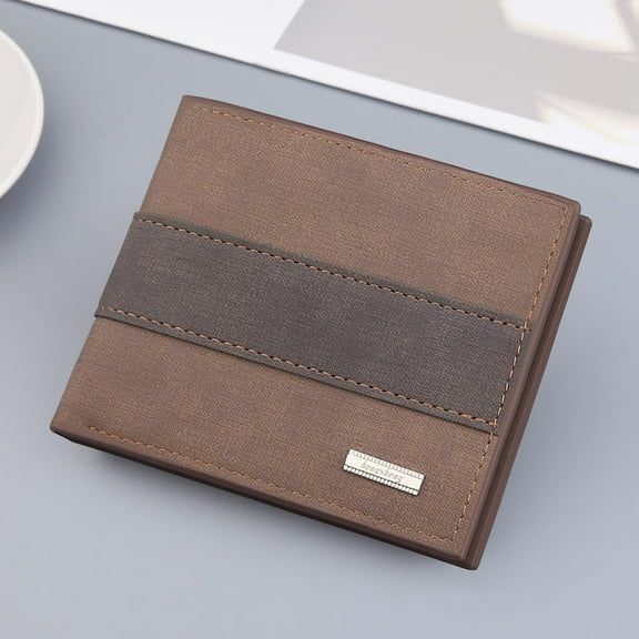Herrnalise Mens Wallet Fathers DayMen's Wallet Short Vertical Ultra-Thin Wallet Bank Card Card Package Small Purse
