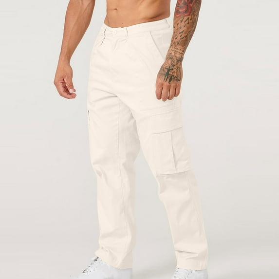 Herrnalise Mens Wild Cargo Pants Lightweight Baggy Pants Hiking Cargo Pants Stretch Pant with Pockets Relaxed Fit Cargo Pants Valentine's Day For Him S-2XL