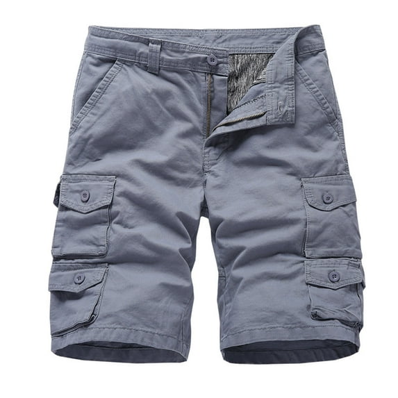 Herrnalise Mens Work Shorts 9" Work Pants for Mens Portable Phone Charge Shorts Multi Pokets Cargo Shorts Comfy Cotton blend Shorts Gray