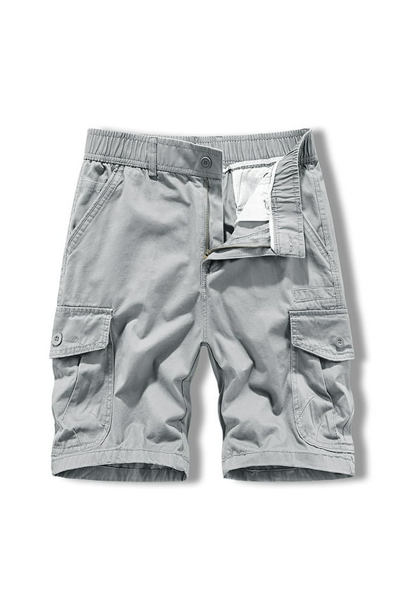 Mens Work Shorts 9" Work Pants for Mens Portable Phone Charge Shorts Multi Pokets Cargo Shorts Comfy Cotton blend Shorts Gray