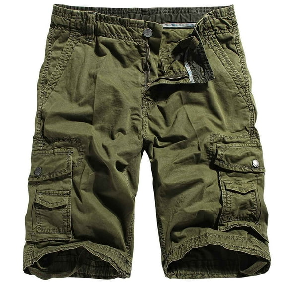 Herrnalise Mens Work Shorts 9" Work Pants for Mens Portable Phone Charge Shorts Multi Pokets Cargo Shorts Comfy Cotton blend Shorts Olive Green