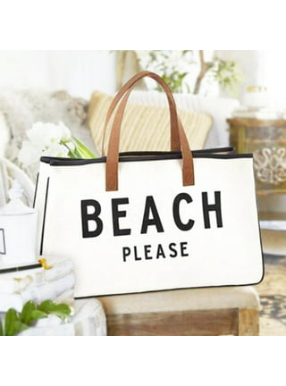 Mini Beach Bag Tote • Seashells • White over Peach, Green, and