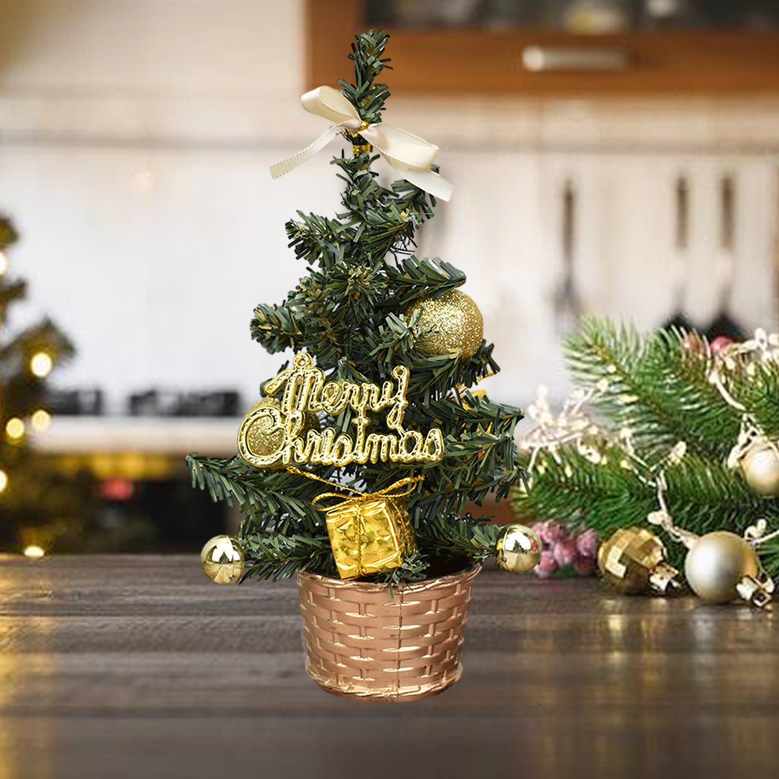 Herrnalise Mini Artificial Christmas Trees Xmas Desktop Decoration Tree