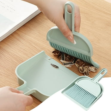 Herrnalise Mini Hand Broom and Dustpan Set Small Dust Pans with Brush Set Cleaning Tool for Desk, Car and Animal Waste