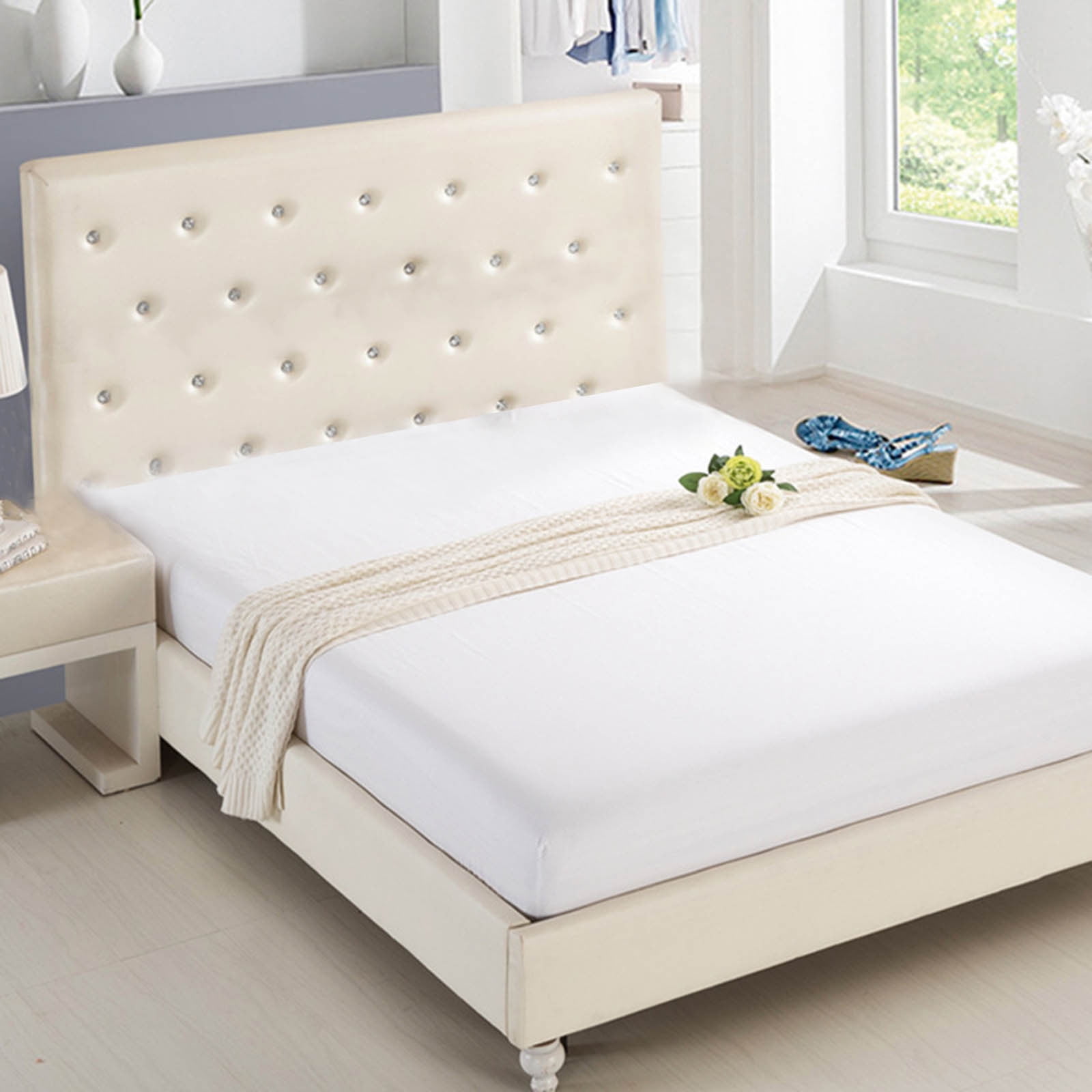 Herrnalise Moisture Wicking Fitted Sheet ONLY Super Soft,Fade Resistant,All Elastic Deep Pocket