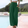 thumbnail image 1 of Herrnalise New Activewear Women's Cotton Linen Summer Palazzo Pants Flowy Wide Leg Beach Trousers with Pockets, 1 of 6