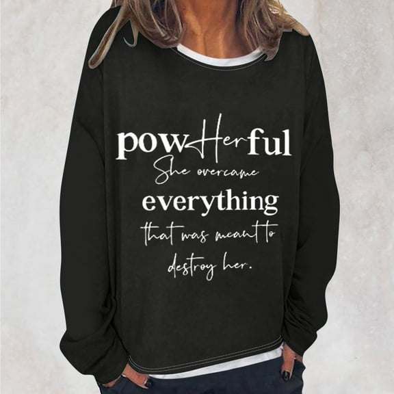 Herrnalise New ActivewearLetter Graphic Print Sweatshirts for Women Oversized Long Sleeve Casual Drawstring Fall Pullover Sweatshirt Tops Gear up for greatness for less