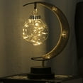 thumbnail image 1 of Herrnalise New Enchanted Lunar Lamp - Crescent Moon Lunar Lamp, Magical LED Decorative Moon Night Light, Handmade Wrought Iron Hanging Galaxy Lamp, Remembrance Christmas Gift for Home Decoration, 1 of 4