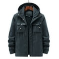 thumbnail image 1 of Herrnalise New Fashion Casual Loose Plush Warm Cotton Hooded Jacket Long Sleeve Parkas Dark Blue, 1 of 5