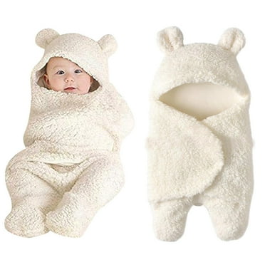 Herrnalise Newborn Baby Cute Cotton Receiving White Sleeping Blanket Boy Girl Wrap Swaddle
