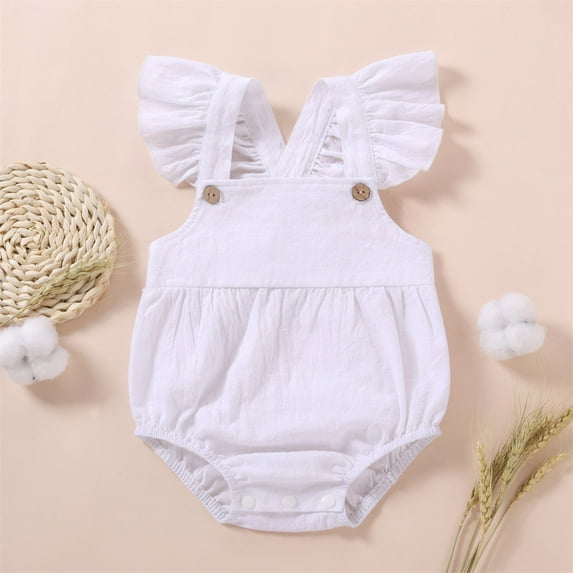 Herrnalise Newborn Baby Girl Clothes Toddler Infant Baby Girls Sleeveless Floral Printed Bodysuit Romper Clothes