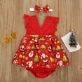 thumbnail image 1 of Herrnalise Newborn Baby Girls Christmas Suspender Dress Romper Bodysuit+Hairband Set rollbacks, 1 of 1