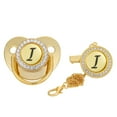 thumbnail image 1 of QISIWOLE Baby Pacifier 26 Letter Name Initials Clip Silicone Baby Pacifier Golden Shiny Newborn Pacifier Baby Supplies summer sale, 1 of 4