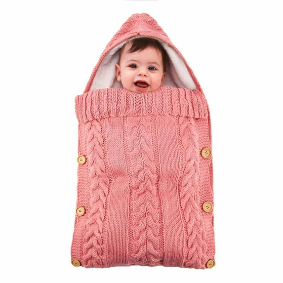 QISIWOLE Newborn Baby Wrap Swaddle Blanket Knit Sleeping Bag Receiving Blankets Stroller Wrap for Baby (0-12 Month) clearance under 10