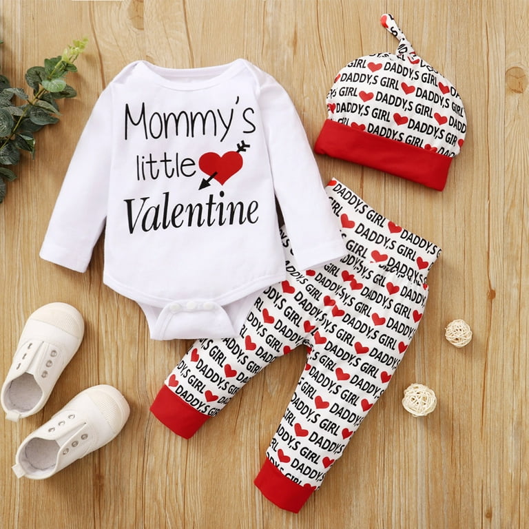SDJMa Newborn Infant Baby Boys Girls 1st Valentine's Day Romper
