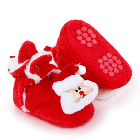 Herrnalise Newborn Infant Baby Girls Christmas Shoes Footwear Crib Warm Winter Bootie