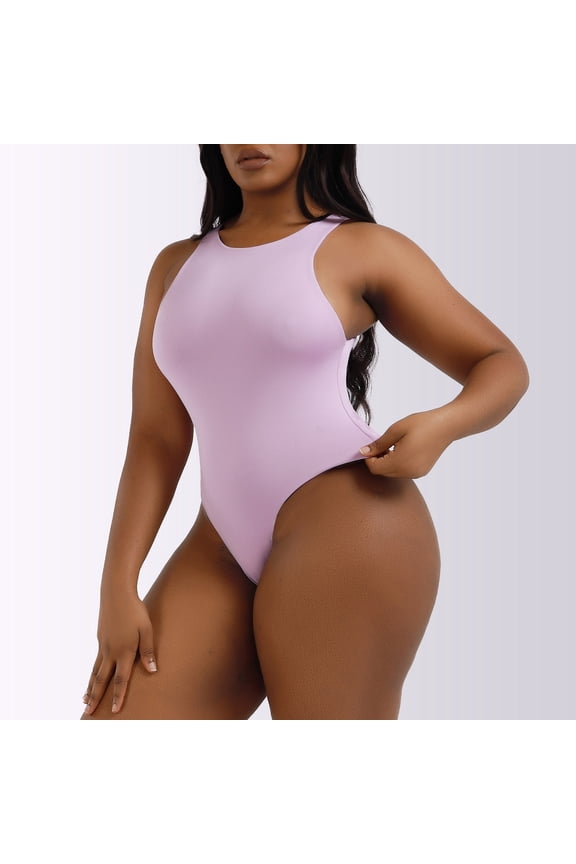 One Piece Body Shaper for Women Firm Tummy Compression Bodysuit Shaper with Butt Lifter Ladies Seamless Abdominal LifterHip Underwear Stretch Slimming Corset Jumpsuits Purple