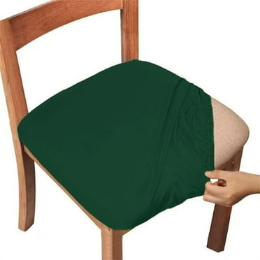 Herrnalise Original Velvet Dining Chair Seat Covers, Stretch Fitted Dining Room Upholstered Chair Seat Cushion Cover, Removable Washable Furniture Protector Slipcovers with Ties