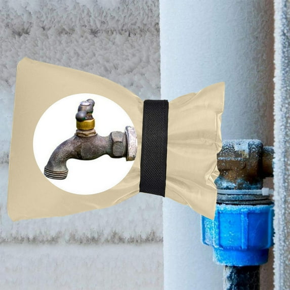 Herrnalise Outdoor Faucet Covers for Winter,7.9”W x 5.5”H,Outside Water Faucet Winter Covers,Thickened Insulated Cover for Outside Faucet,2 Pack Beige