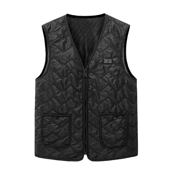 Herrnalise Outdoor Warm Clothing Heated For Riding Skiing Fishing Charging Via Heated Coat Black