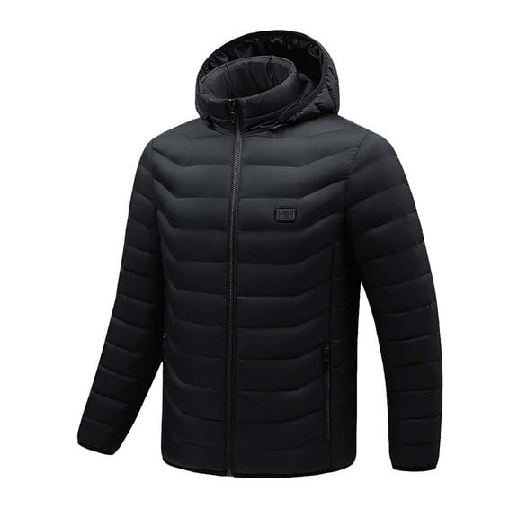 Herrnalise Outdoor Warm Clothing Heated For Riding Skiing Fishing Charging Via Heated Coat Black