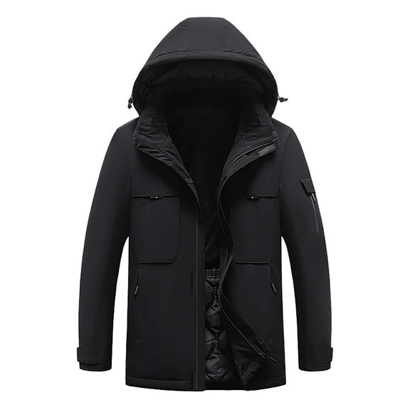 Herrnalise Outdoor Warm Clothing Heated For Riding Skiing Fishing Charging Via Heated Coat Black