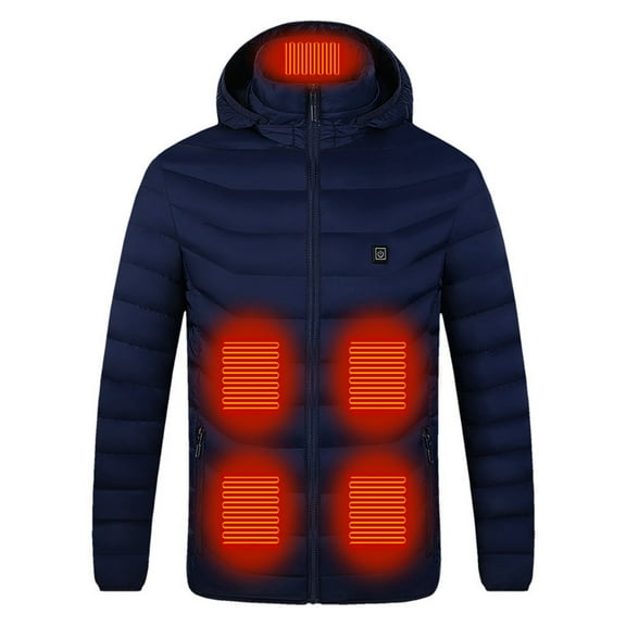 Herrnalise Outdoor Warm Clothing Heated For Riding Skiing Fishing Charging Via Heated Coat Blue