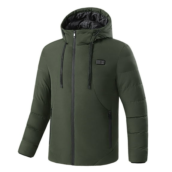 Herrnalise Outdoor Warm Clothing Heated For Riding Skiing Fishing Charging Via Heated Coat Olive Green