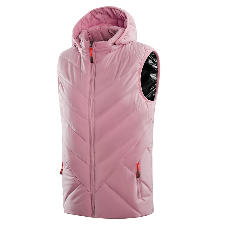 Herrnalise Outdoor Warm Clothing Heated For Riding Skiing Fishing Charging  Via Heated Coat Pink