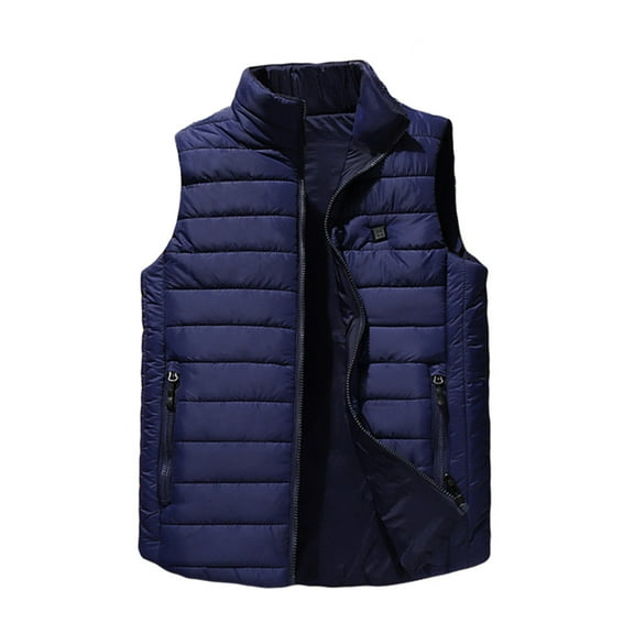Herrnalise Outdoor Warm Clothing Heated For Riding Skiing Fishing Charging Via Heated Coat With Pocket Dark Blue