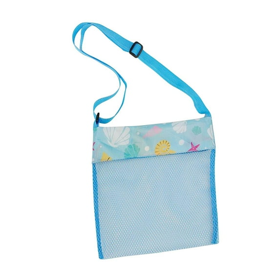 Herrnalise Oxford Cloth Beach Toys Mesh Bag Beach Shell Bags Sand Toys for Picking Shells, Pool Bag with Zipper Beach Vacation Essentials Gift for Kids and Parents