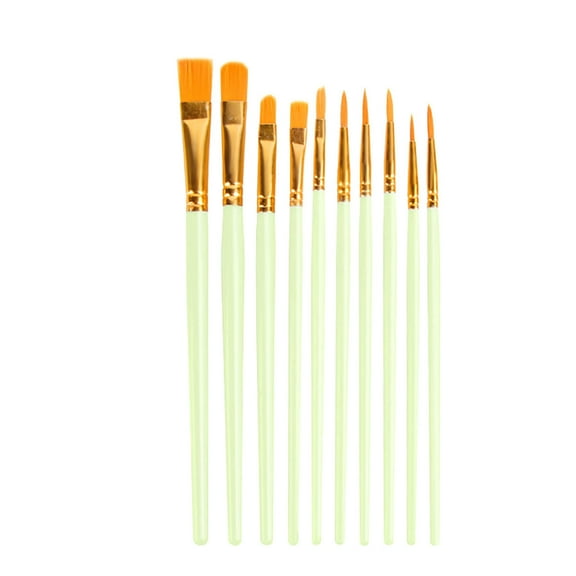 SDJMa Paint Brush Set, 10pcs Round Pointed Tip Nylon Hair Artist Detail Paintbrushes, Professional Fine Acrylic Oil Watercolor Brushes for Face Nail Body Art Craft Model Miniature Painting