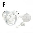 thumbnail image 1 of Herrnalise Personalized Bling Pacifier,Silver Baby Pacifier Clip with Initial Letter,Newborn Customized Name Pacifier Clip Baby Soother,Baby Shower Anniversary Birthday Gifts Clearance, 1 of 3