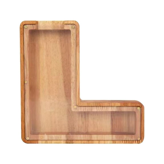Herrnalise Personalized Wooden Letter Piggy Bank Alphabet Letter Decorative Sign Piggy Bank Makes a Perfect Unique Gift, Decor,or Savings Piggy Bank for Kids with Sticker for DIY