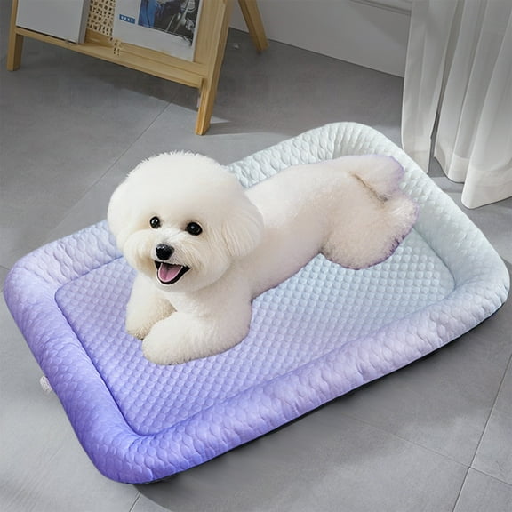 Herrnalise Pet Cooling Mat for Cats and Small Dogs, Pet Sleeping Ice Silk Pad Summer Heat Relief Pet Bed, Lightweight Soft and Gently, Washable, Indoor/Outdoor, 15.7x11.8 Inch (Purple)