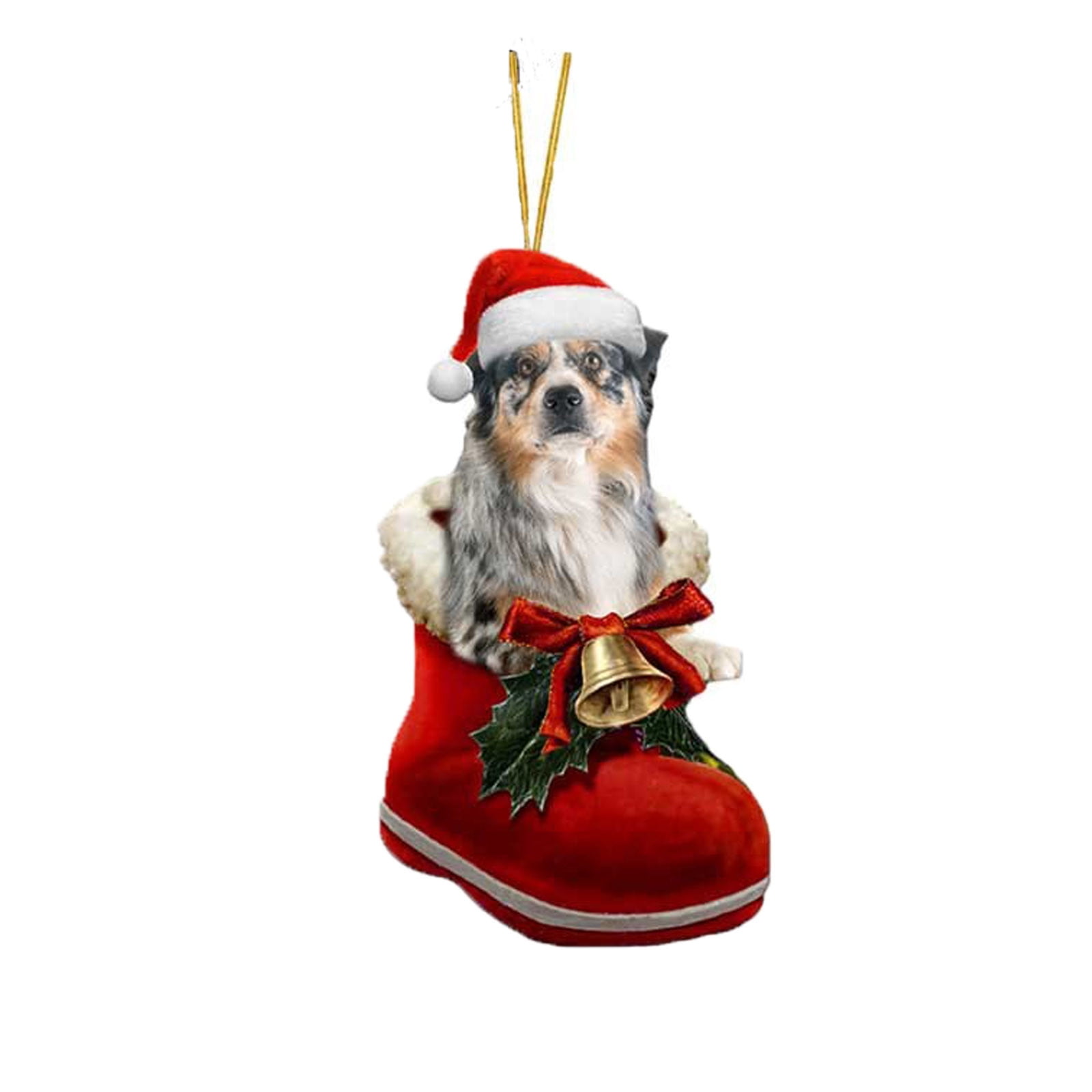 Herrnalise Pet Dog in Santa Claus Boot Christmas Ornament Dog Christmas Tree Ornament Dog