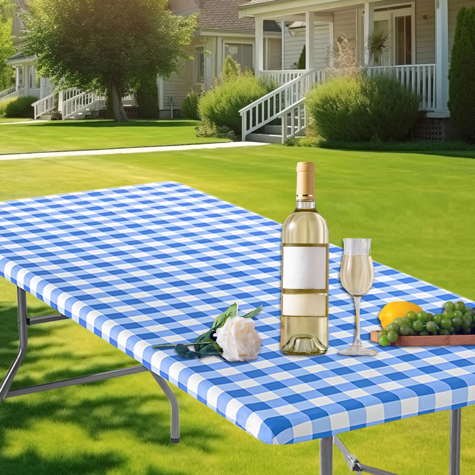 Herrnalise Picnic Table Cover,Waterproof Windproof Rectangle Vinyl ...