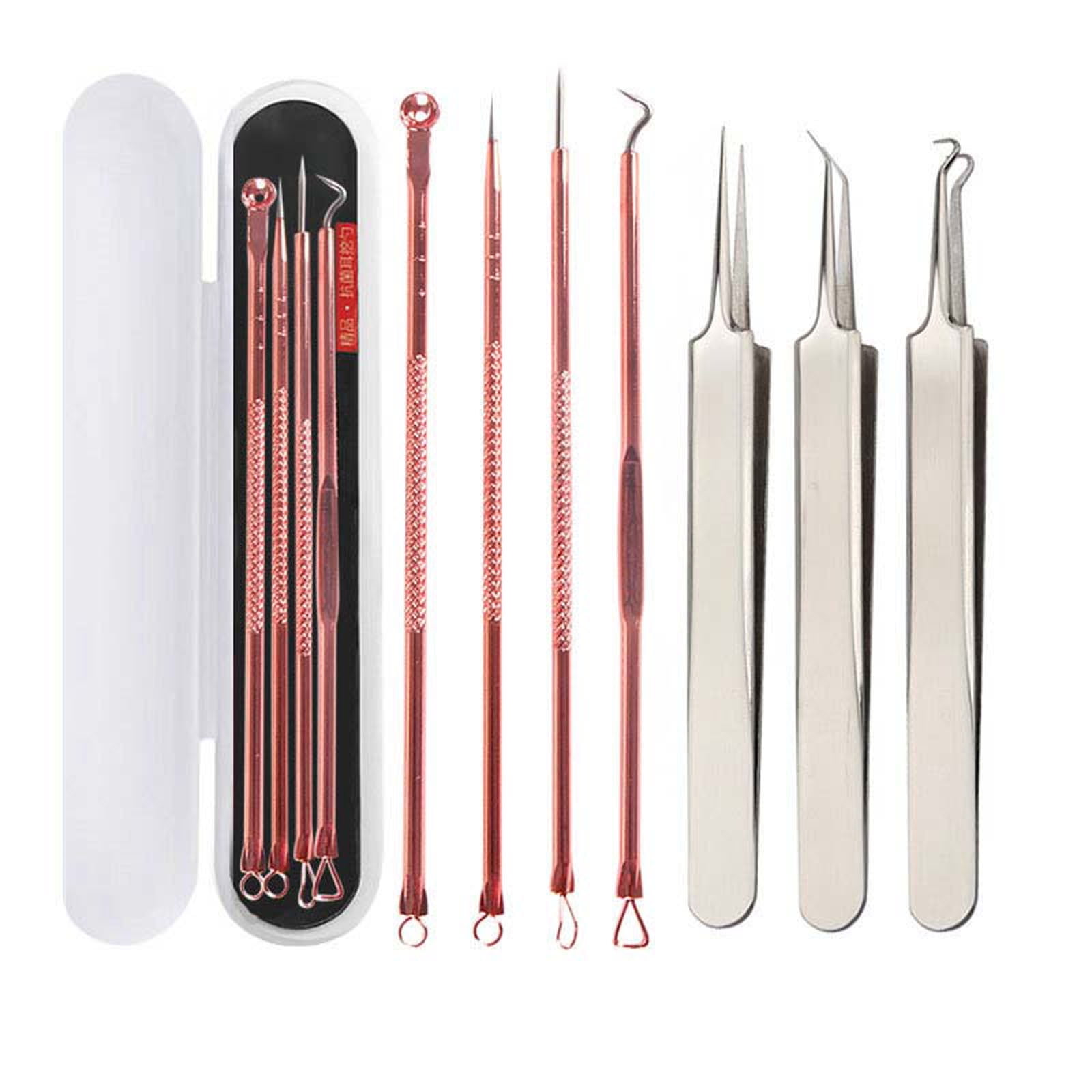 Herrnalise Pimple Popper Tool Kit Blackhead Remover Comedone Extractor Kit with Metal Case for
